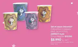 Avon Set x4 vasos unicornio oferta