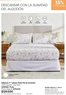 Avon Descansar - sábanas 2 plazas style percal acuarela (208964) oferta