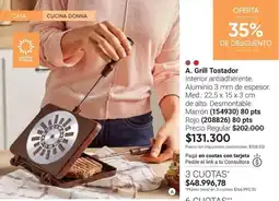 Avon Mm - a. grill tostador interior antiadherente oferta
