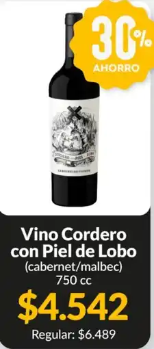 Supermercados Aiello Cordero con piel de lobo vino oferta