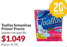 Supermercados Aiello Primer Precio toallas femeninas oferta