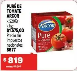 Makro Arcor - puré de tomate oferta