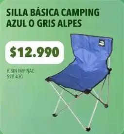 Supermercados Vea Silla básica camping azul o gris oferta
