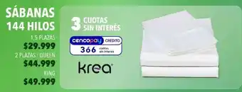 Supermercados Vea Krea - sábanas 144 hilos oferta