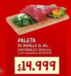 Paleta de novillo