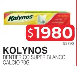 Masivos Kolynos dentífrico super blanco calcio oferta
