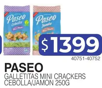 Masivos Paseo galletitas mini crackers cebolla/jamon oferta