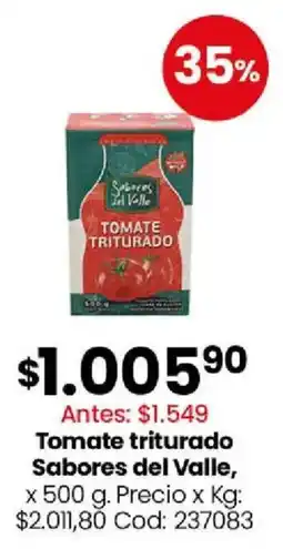 Coto Sabores del Valle tomate triturado oferta