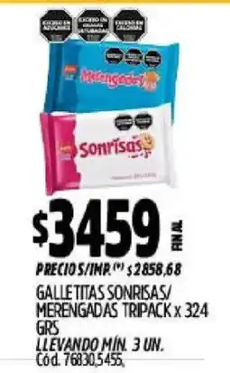 Supermercados Yaguar Sonrisas galletitas merengadas oferta