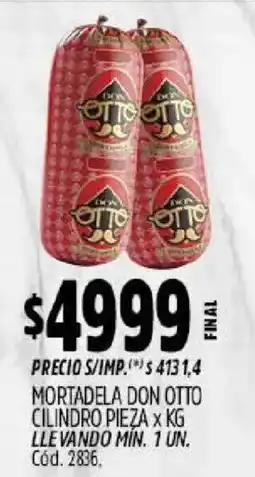 Supermercados Yaguar Don otto mortadela cilindro oferta