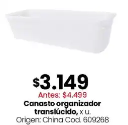 Coto Canasto organizador translúcido oferta