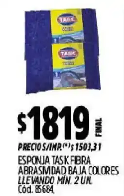 Supermercados Yaguar Task esponja fibra abrasivida baja colores oferta