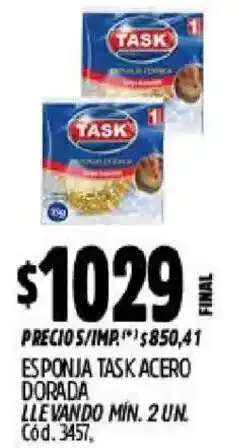 Supermercados Yaguar Task esponja acero dorada oferta