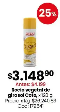 Coto Coto rocío vegetal de girasol oferta