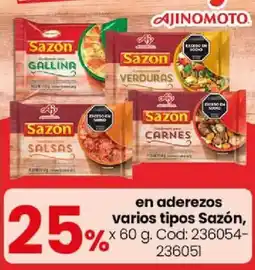 Coto Sazon aderezos varios tipos oferta
