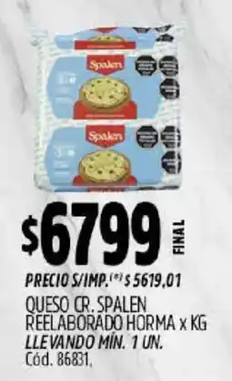 Supermercados Yaguar Spalen queso cr. spalen reelaborado horma oferta