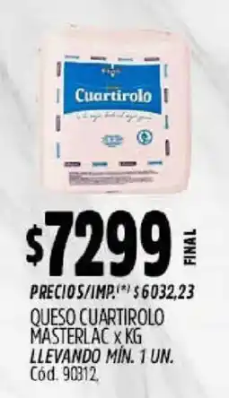 Supermercados Yaguar Cuartirolo queso cuartirolo masterlac oferta