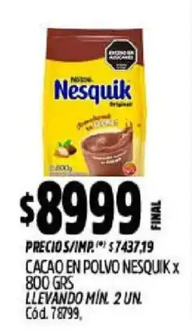 Supermercados Yaguar Nesquik cacao en polvo oferta