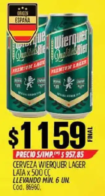 Supermercados Yaguar Wierquer cerveza lager oferta