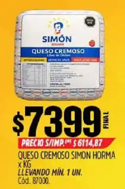 Supermercados Yaguar Simon queso cremoso horma oferta