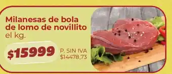 Milanesas de bola de lomo de novillito