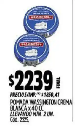 Supermercados Yaguar Wassington+ pomada crema blanca oferta