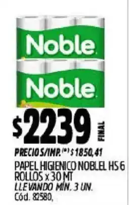 Supermercados Yaguar Noble papel higienico oferta