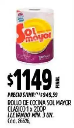 Supermercados Yaguar Sol mayor rollo de cocina clasico oferta