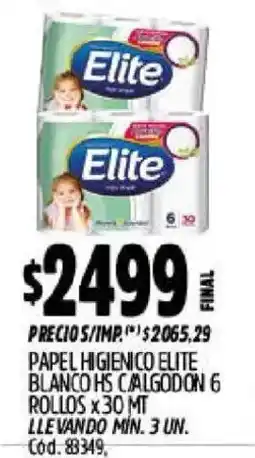 Supermercados Yaguar Elite papel higienico blanco hs calgodon oferta