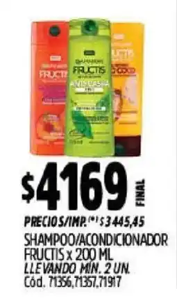 Supermercados Yaguar Garnier fructis shampoo/condicionador oferta