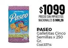 Diarco Paseo - galletitas cinco semillas x 250 gr. cód:33714 oferta