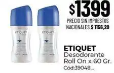 Diarco Etiquet - desodorante roll on x 60 gr. cód:39048 oferta