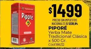 Diarco Pipore - yerba mate tradicional clásica x 500 gr. cód:18632 oferta