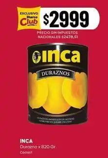 Diarco Inca - durazno x 820 gr oferta