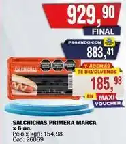 Maxiconsumo Primera marca - salchichas oferta