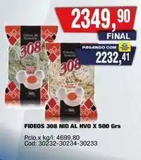 Maxiconsumo 308 - fideos nid al hvo x 500 grs oferta