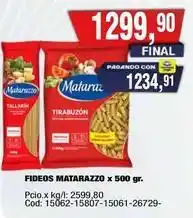 Maxiconsumo Matarazzo - fideos matarazzo x 500 gr oferta
