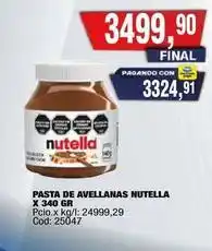 Maxiconsumo Nutella - pasta de avellanas x 340 gr cod: 25047 oferta