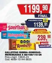 Maxiconsumo Sonrisas - galletitas rumba-sonrisas-merengadas x 88/108/110 gr oferta