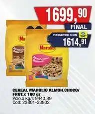 Maxiconsumo Marolio - cereal marolio almoh.choco/frut.x 180 gr oferta