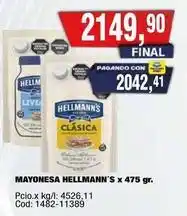 Maxiconsumo Hellmann's - mayonesa x 475 gr oferta