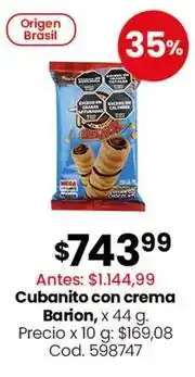 Coto Origen - cubanito con crema barion, x 44 g. cod. 598747 oferta