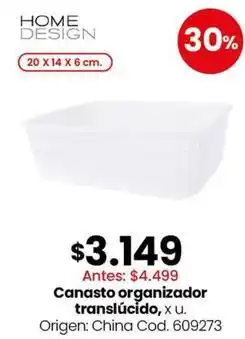 Coto Origen - canasto organizador translúcido oferta