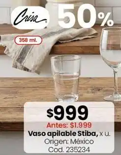Coto Origen - vaso apilable stiba oferta