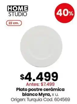 Coto Origen - plato postre cerámica blanco myra oferta