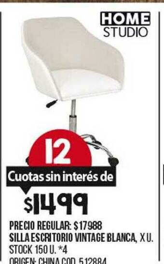 Coto Silla Escritorio Vintage Blanca oferta