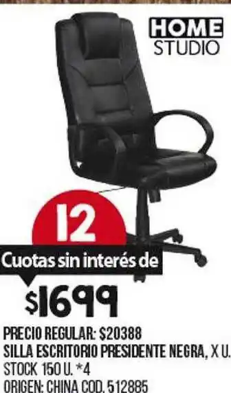 Coto Silla Escritorio Presidente Negra oferta