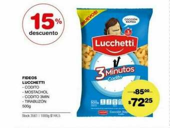 Atomo Conviene Fideos Lucchetti oferta