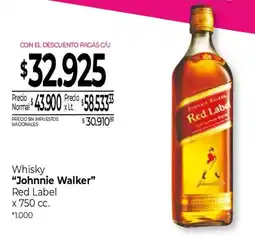 La Anonima Johnnie Walker whisky red label oferta