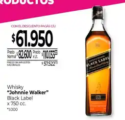 La Anonima Johnnie Walker whisky black label oferta